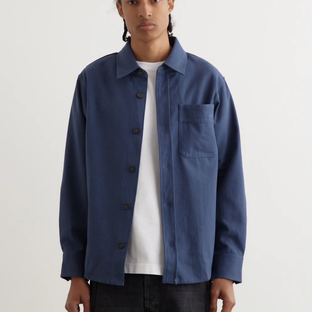 A.P.C. Blue Lightweight Shirt Jacket with Relaxed Fit